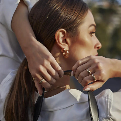 Golden Essentials Hoop Set