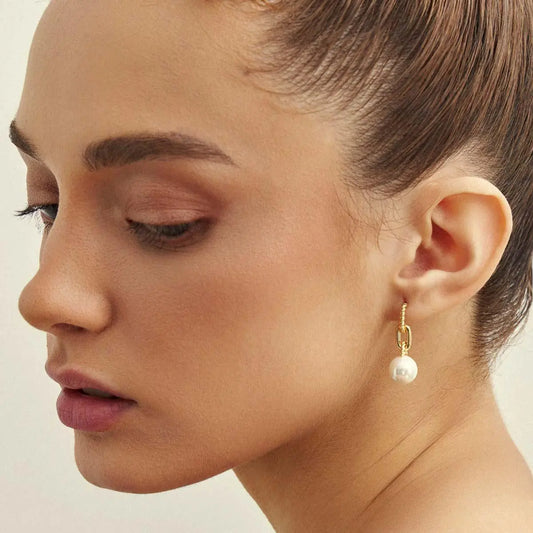 Golden Weave Pearl Drops